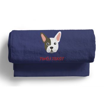 Psiocznik - ręcznik dla psiolubów z haftem Buldog francuski 100x50