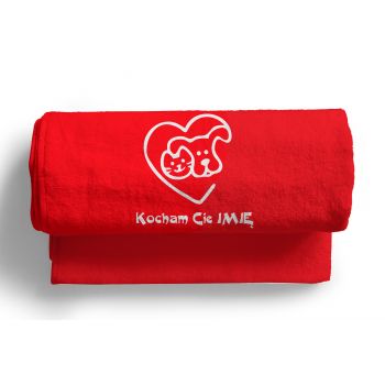 Psiocznik - ręcznik dla psiolubów z haftem piesek i kotek w serduszku100x50