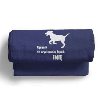 Psiocznik - duży ręcznik Do wycierania łapek + Imię Psa Psi Ręcznik 140x70 z haftem