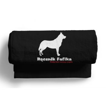 Psiocznik - duży ręcznik Pies Owczarek Niemiecki + Imię Psa Psi Ręcznik 140x70 z haftem