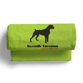 Psiocznik - duży ręcznik dla Psa Bokser + Imię psa Psi Ręcznik 140x70 z haftem