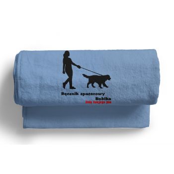Psiocznik - mały ręcznik spacerowy z własnym tekstem dla Psa 100x50 z haftem