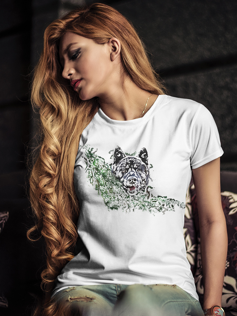 Damski t-shirt Psioszulka - Wilk - Piękna grafika