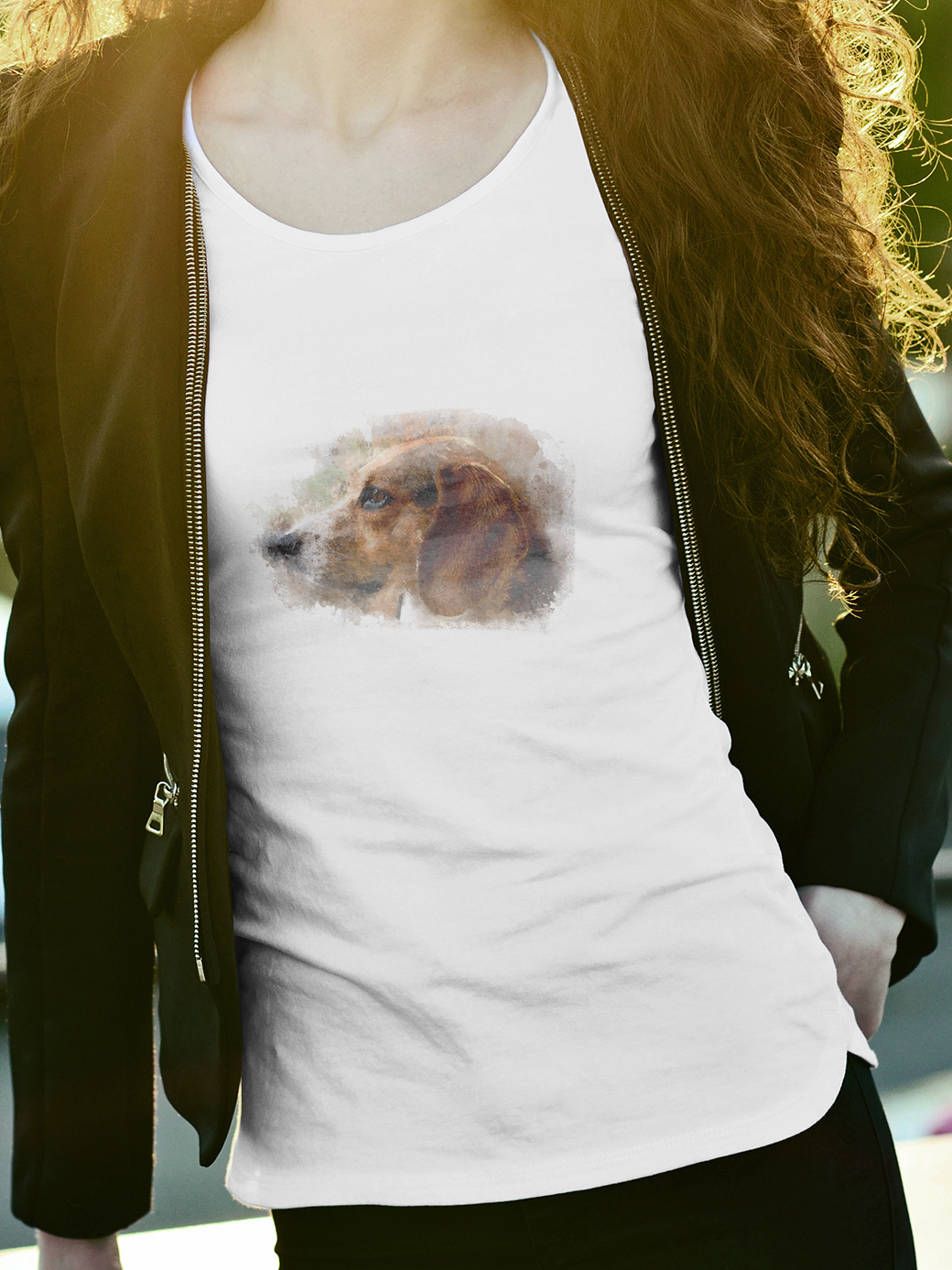 Męski t-shirt Psioszulka - Beagle - portret