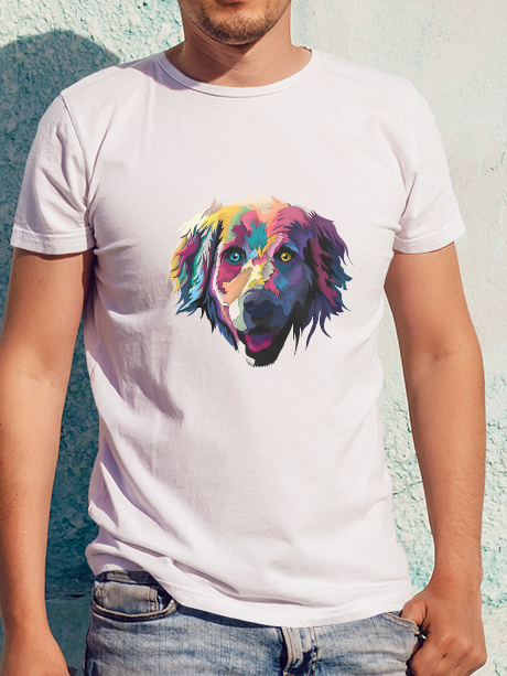 Męski t-shirt Psioszulka - koszulka z fajnym surrealistycznym wzorem psa