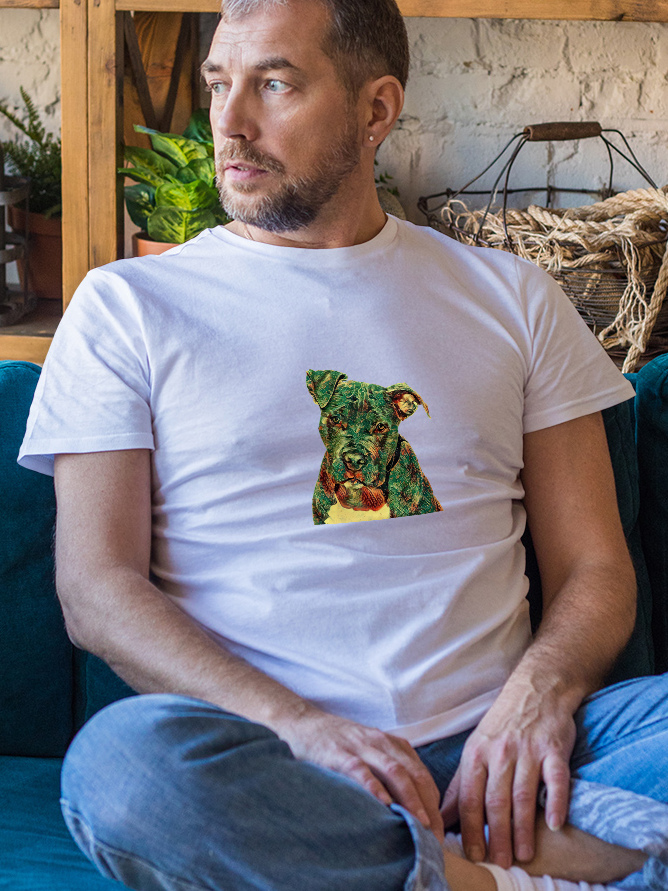 Męski t-shirt Psioszulka - koszulka z grafiką Pitbull