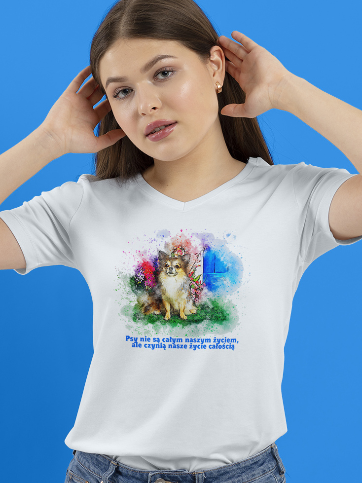 Męski t-shirt Psioszulka - Psy czynią nasze życie całością - Chihuahua