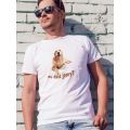 Męski t-shirt Psioszulka - golden retriever - co dziś jemy?
