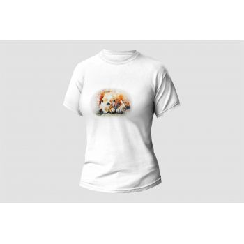 Damski t-shirt Psioszulka - Golden retriever - koszulka z portretem