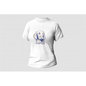 Damski t-shirt Psioszulka - grafika psa z klapniętymi uszami