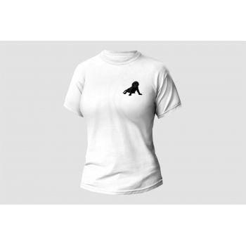 Damski t-shirt Psioszulka - mały czarny szczeniak