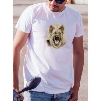 Męski t-shirt Psioszulka - owczarek niemiecki długowłosy - koszulka z portretem