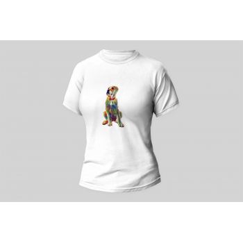 Damski t-shirt Psioszulka - bluzka z surrealistycznym psem - koszulka na prezent