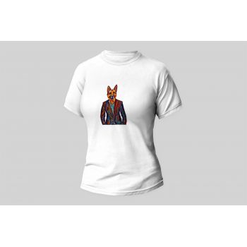 Damski t-shirt Psioszulka - koszulka Owczarek Niemiecki w garniturze - śmieszna koszulka