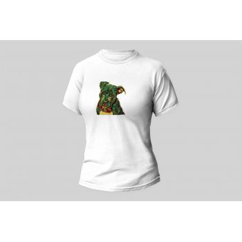 Damski t-shirt Psioszulka - koszulka z grafiką Pitbull