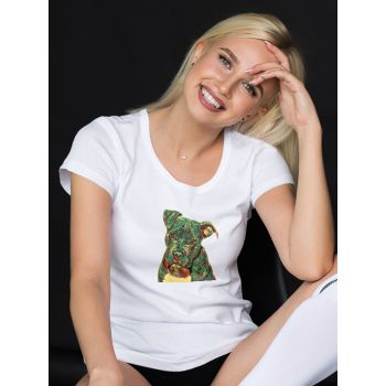 Damski t-shirt Psioszulka - koszulka z grafiką Pitbull