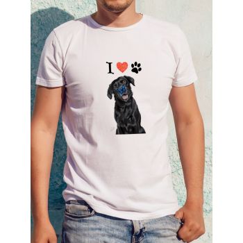 Męski t-shirt Psioszulka -  Pies z motylem na nosie - kocham psy