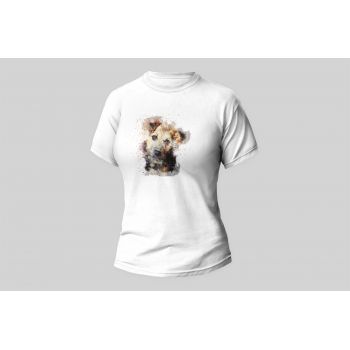 Damski t-shirt Psioszulka - foksterier - portret